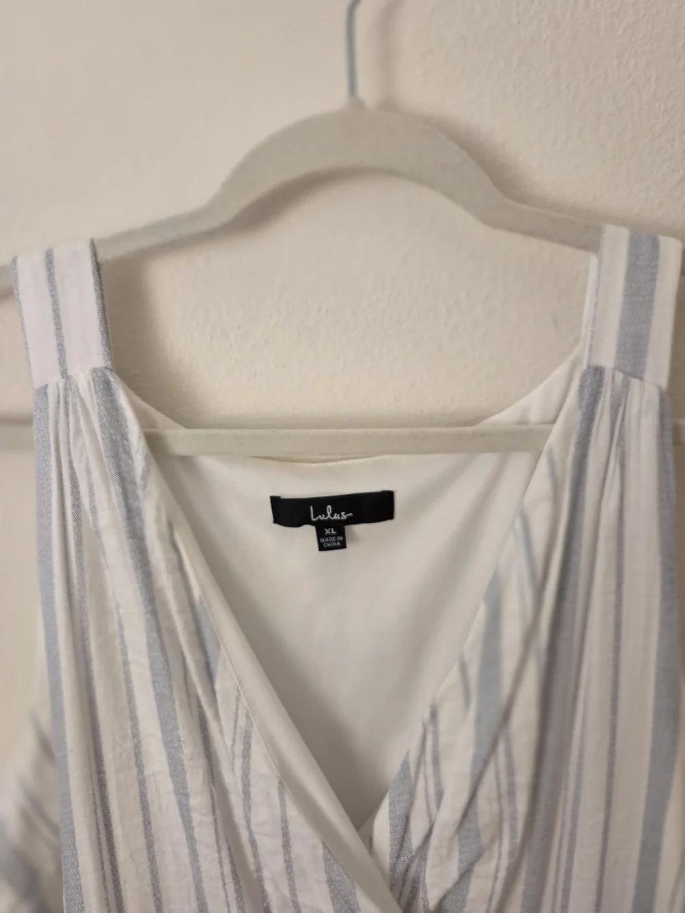 Lulus Capri Charm White And Blue Striped Midi Dress - Size XL - Picture 2 of 6